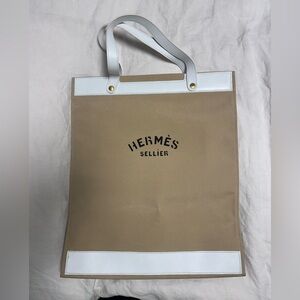 Hermès Vintage Sellier Canvas Tote 'Hermes Sellier' script at front